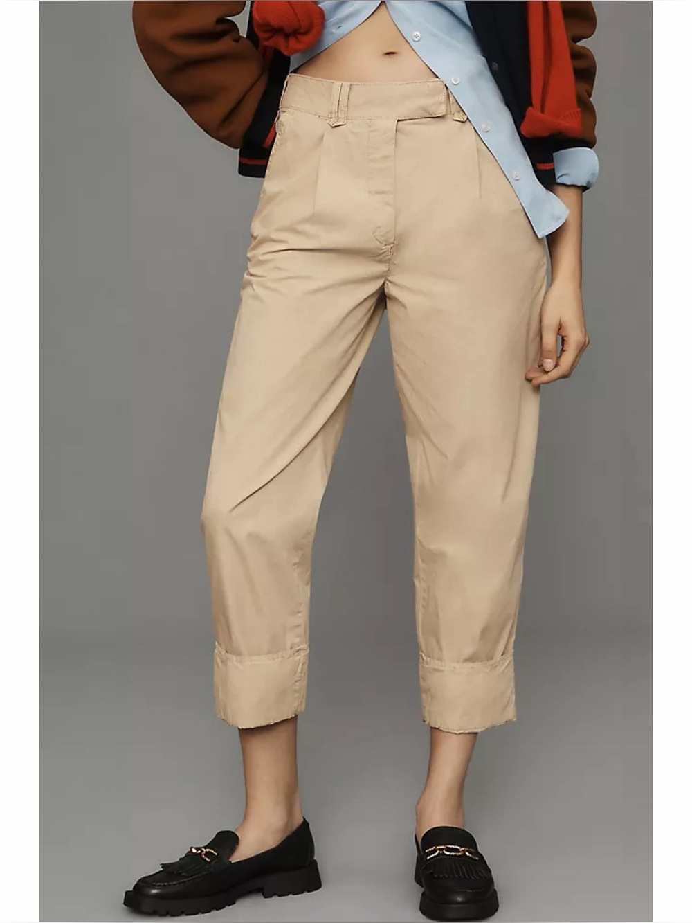 Anthropologie High-Cuff Chino Pants